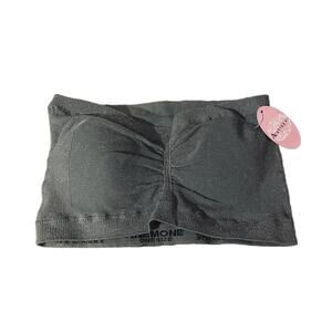 Anemone Gray Metallic Ruched Front Stretch Bandeau Women SZ OS